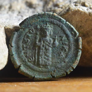 Byzantine Empire Æ Follis - Constans II, Mint Constantinople Bronze Coin