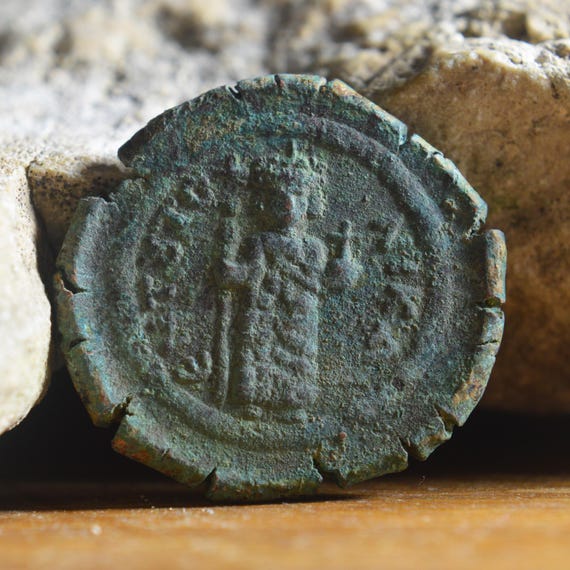 Byzantine Empire Æ Follis - Constans II, Mint Constantinople Bronze Coin
