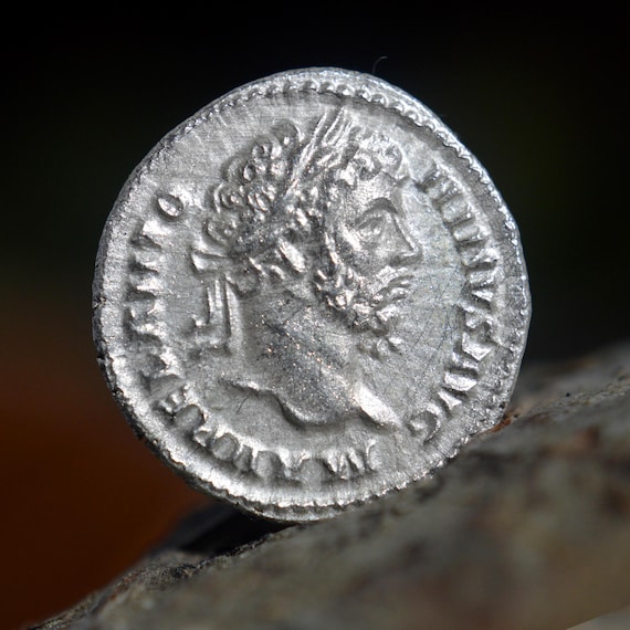 Silver Roman Denarius of Commodus as Caesar & Marcus Aurelius Solid Silver Coin