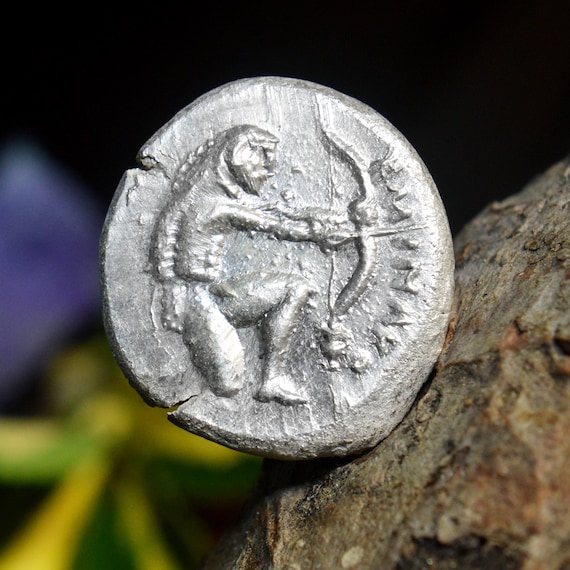 Silver Greek Tetradrachm of Eminakos, Dynast Eminakos, Olbia, Scythia, Herakles Hercules Drawing a Bow Solid Silver Coin
