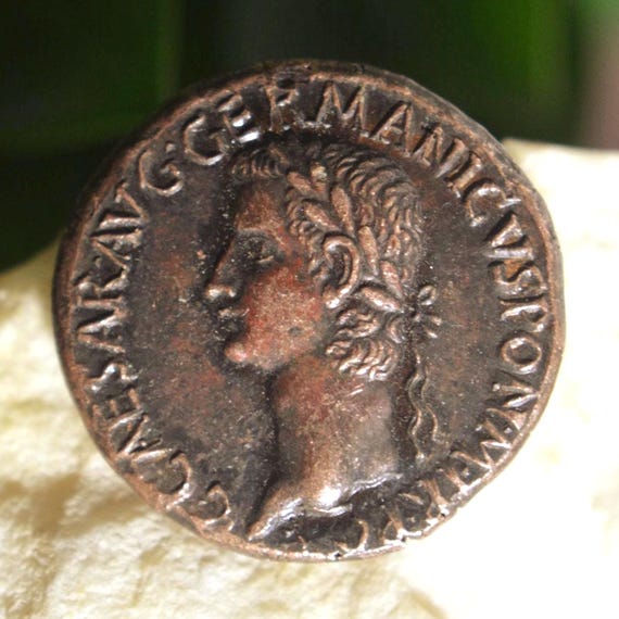 Roman Æ Sestertius of Caligula, Gaius Caligula OB CIVES SERVATOS Bronze Coin