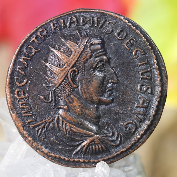 Roman Æ Sestertius of Trajan Decivs (Double Sestertius), Traian Decius Bronze Coin