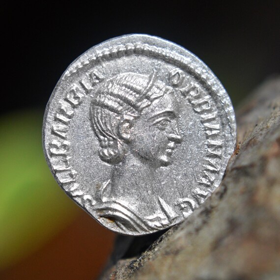 Silver Roman Denarius of Orbiana Augusta, Wife of Severus Alexander Scarce, Gnaea Seia Herennia Salustia Barbia Concordia on Reverse Coin