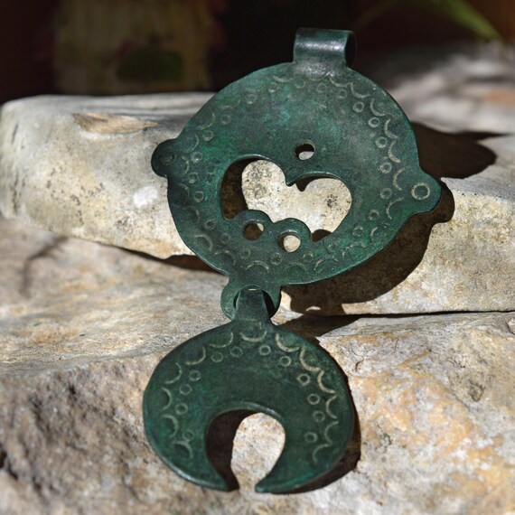 Viking Bronze Lunar Pendant Amulet