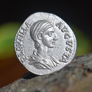 Silver Roman Denarius of Plavtilla, Jvsta Fvlvia, Wife of Caracalla, Concordia on Reverse Laodicea Solid Silver Coin