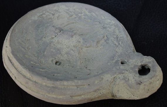 Roman Clay Oil Lamp, Athens Owl Pottery Oil Lamp, Terracotta Artificial Light