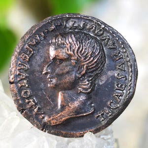 Roman Æ Sestertius of Tiberius (TIBERIVS) as Caesar Bronze Coin