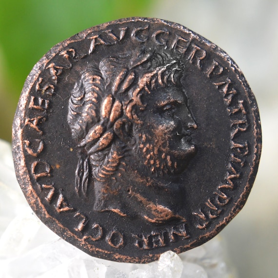 Roman Æ Sestertius of Nero and Temple of Janus on Reverse Bronze Coin