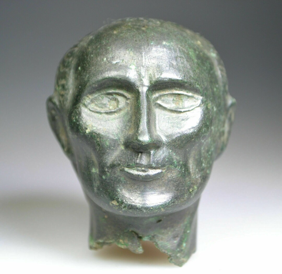Roman Bronze Head of Emperor Julius Caesar Fragment Etsy