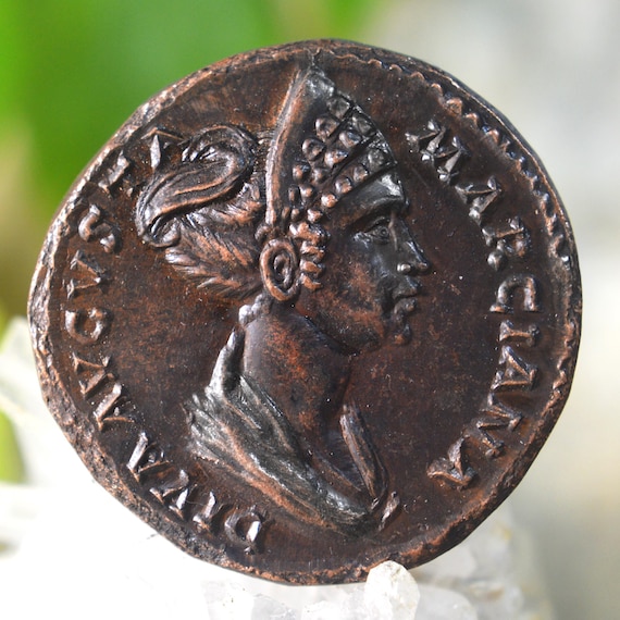 Roman Æ Sestertius of Vlpia Marciana, Diva Marciana, Sister of Trajan, Posthumous, struck under her brother Trajan Bronze Coin