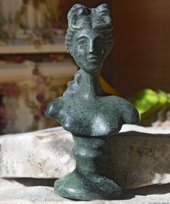 Roman Bronze Bust of Goddess Diana