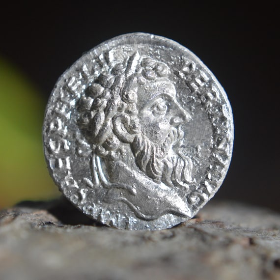 Silver Roman Denarius of Pertinax, Publius Helvius Pertinax Augustus, Laetitia on Reverse Solid Silver Coin