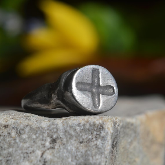 Byzantine Solid Silver Stamp Seal Ring