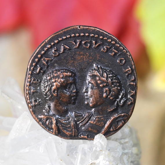 Roman Æ Medallion of Valerian I, Caius Publius Licinius, Salonius, Salonina Bronze Coin
