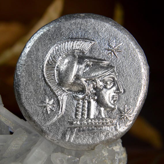 Silver Greek Dodekadrachm of Derrones, (Deroni, Derroni) Thracian Tribes, Corinthian Helmet Solid Silver Dodecadrachm Coin