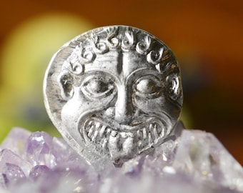 Silver Greek Drachm of Neapolis, Macedon, Medusa Gorgon Solid Silver Coin