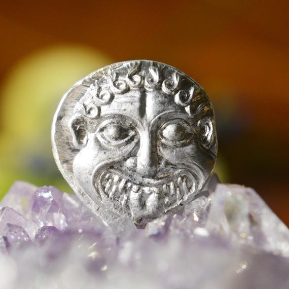 Silver Greek Drachm of Neapolis, Macedon, Medusa Gorgon Solid Silver Coin