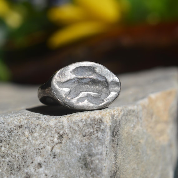 Roman Solid Silver Stamp Seal Ring