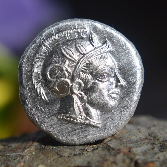 Silver Greek Tetradrachm of Athenian Owl Full Crest Present, Athens, Attica, Goddess of wisdom Athena, Solid Silver Coin