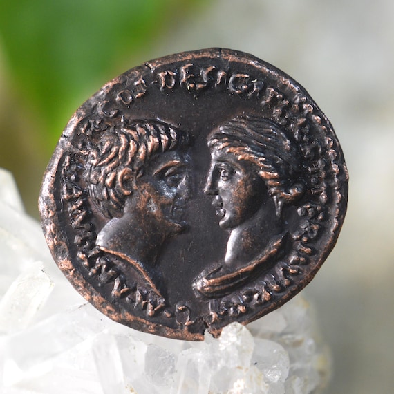 Roman Æ Sestertius of Marcvs Oppivs Capito, Mark Antony (Marcus Antonius) and Octavia Bronze Coin
