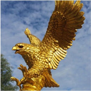 Gold Flying Bald Eagle Flagpole Topper