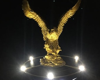 Gold Bald Eagle and Solar Flagpole Light Kit