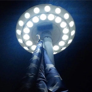 Double Row Solar Flagpole Light
