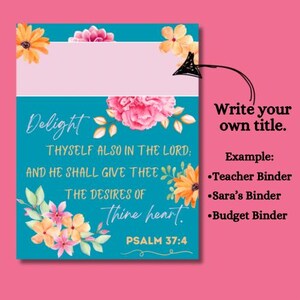 Floral Turquoise Binder Covers With Scriptures (digital Download) - Etsy