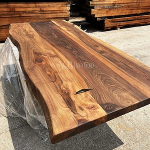 Handmade live edge outdoor wood table, Dining table, Outdoor furniture table