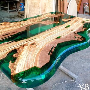 Handmade, Living edge epoxy dining table, Olive Wood Kitchen table, Olive wood table, Dining room furniture, Kitchen dining table