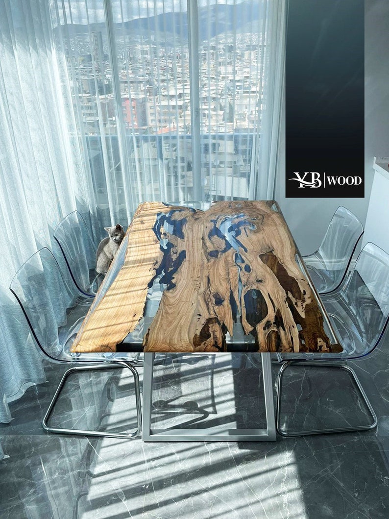 Handmade Epoxy Table, Transparent Furniture Vivid Edge, Epoxy Wood ...