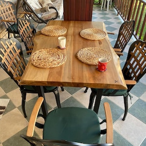 Vero legno di noce, tavolo da pranzo Living edge, tavolo da pranzo Live edge e tavolo da riunione per ufficio