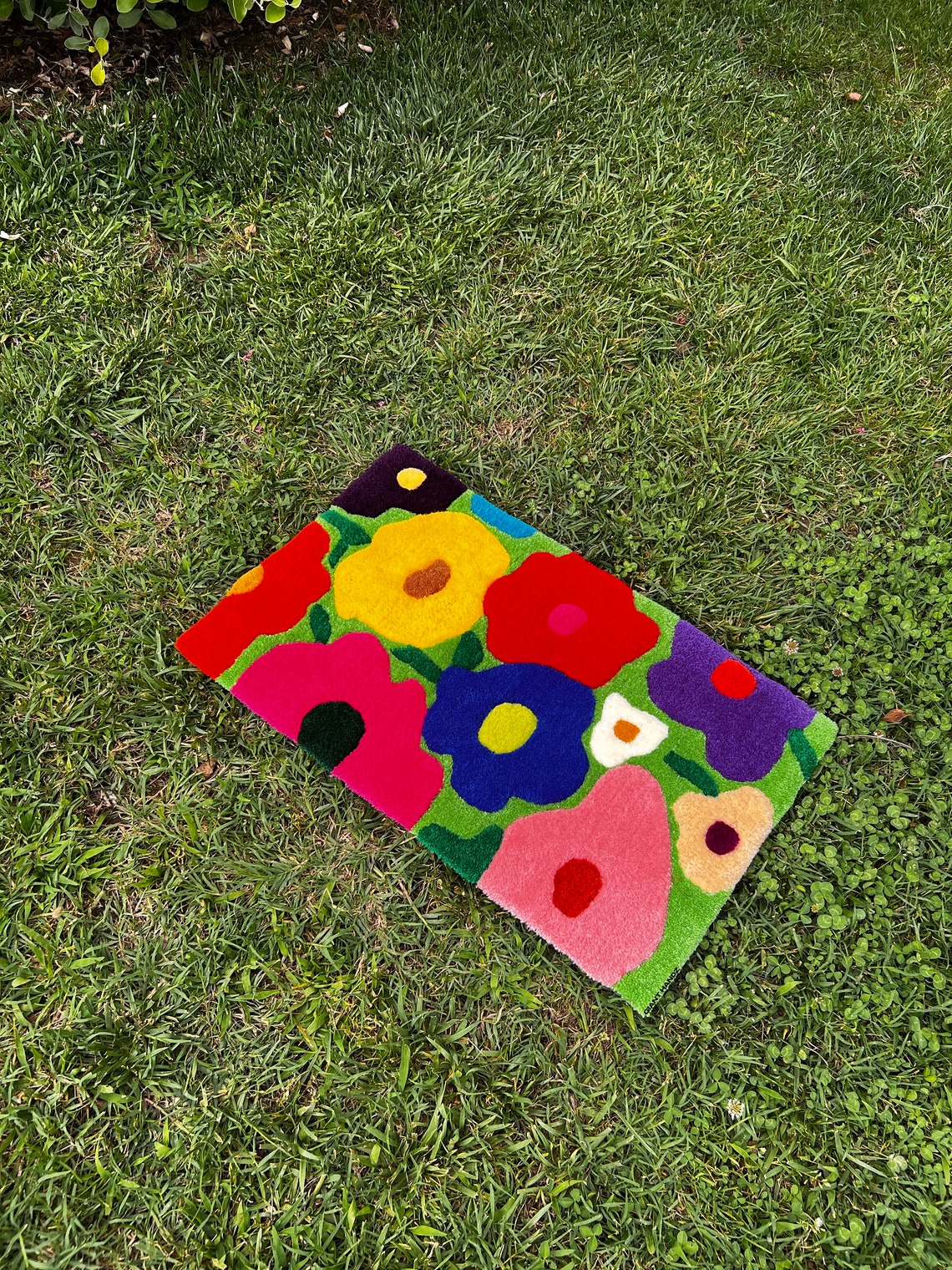 Colorful Flowers Decorative Rug Tufted Handmade I Bedroom - Etsy