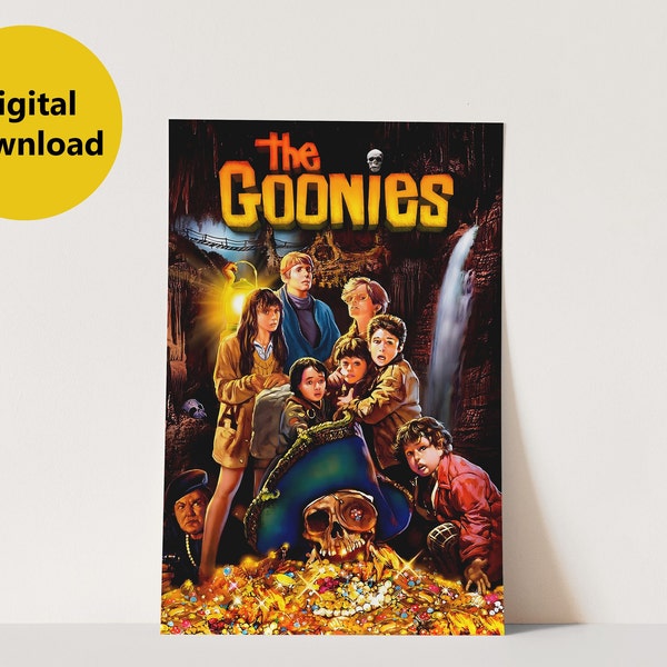 The Goonies, Steven Spielberg, 1985  | Digital Poster Download | Digitally Enhanced | Download & Print