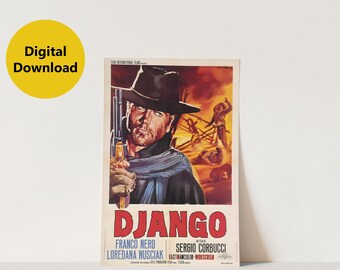 Django, 1966 Original Movie Poster | Digital Poster Download | Digitally Enhanced | Download & Print