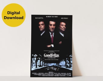 Goodfellas, Martin Scorsese, 1990 | Digital Poster Download | Digitally Enhanced | Download & Print