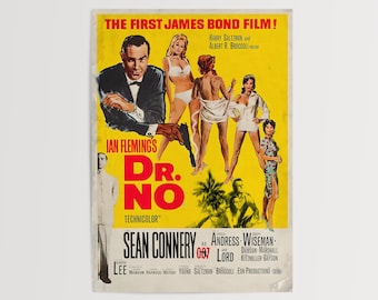 James Bond, Dr. No 1962 Movie Poster | Remastered Wall Art | Poster for Wall | A1, A2, A3, A4 Sizes