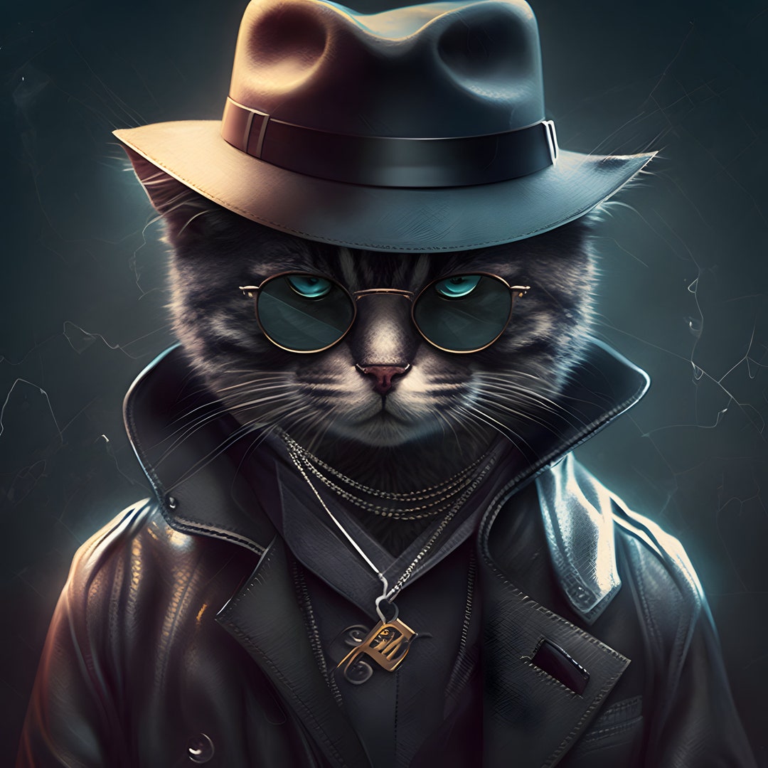Gangster Cat Poster for Decoration - Etsy