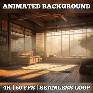 Vtuber Hintergrund, animierter virtueller Hintergrund, Stream Raum Hintergrund, Vtuber Raum Hintergrund, Stream Overlay animiert, japanischer Ryokan 4k