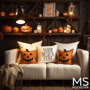Pillow Mockup White Cushion Mockup Halloween Mockup Home Interior Mockup Bundle Styled Photography Fall MockUp JPG Digital Download Mock ups