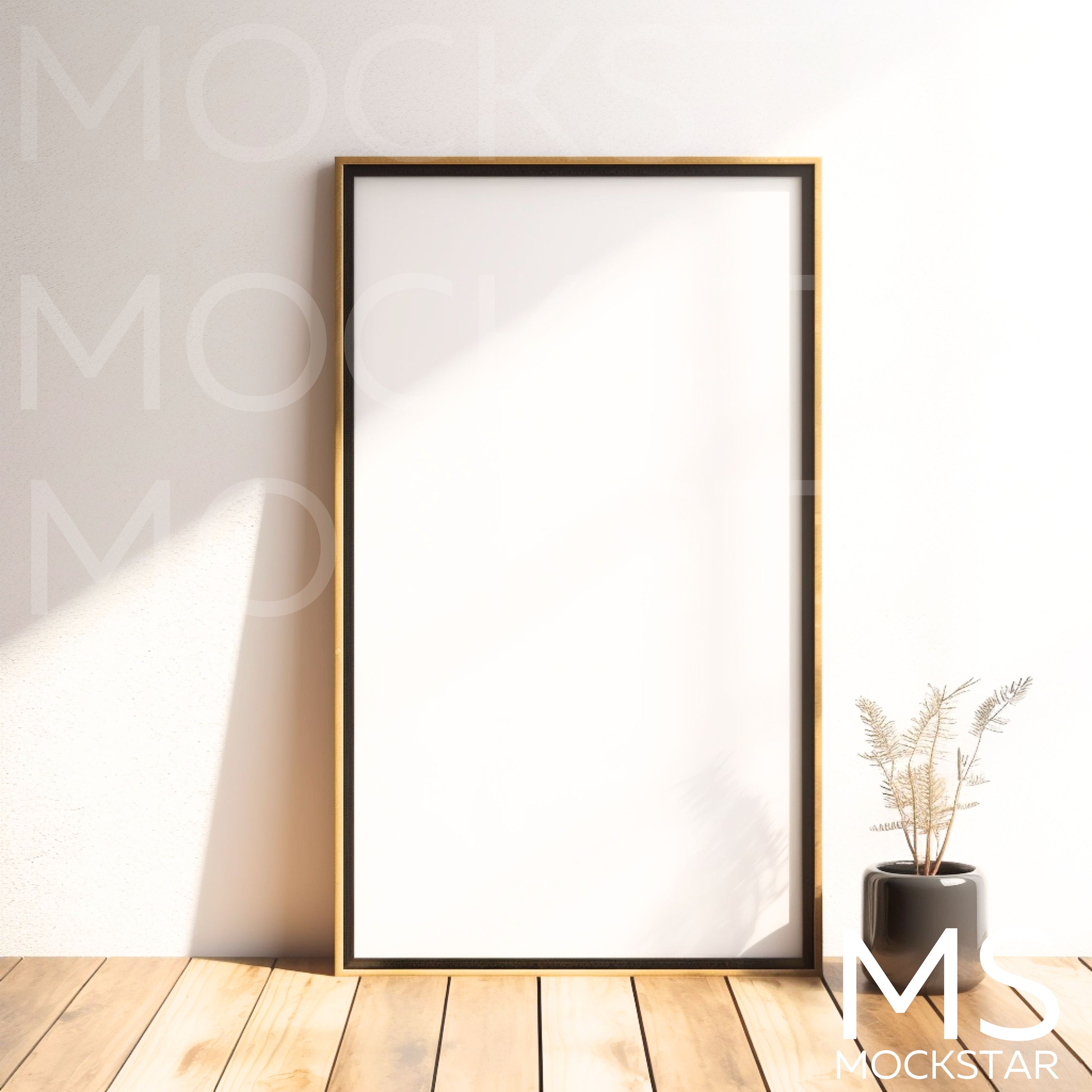 Frame Mockup Light Wood Frame Wallpaper Mockup Wooden Frame Etsy