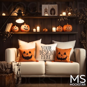 Pillow Mockup White Cushion Mockup Halloween Mockup Home Interior Mockup Bundle Styled Photography Fall MockUp JPG Digital Download Mock ups