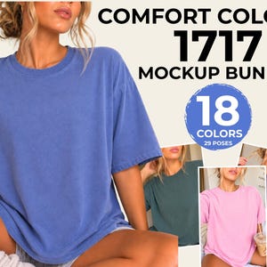Comfort Colors 1717 Mockup Bundle Pack 18 Color Shirt Mock ups Trending Digital Products Best Selling Items Print on Demand Etsy Sellers
