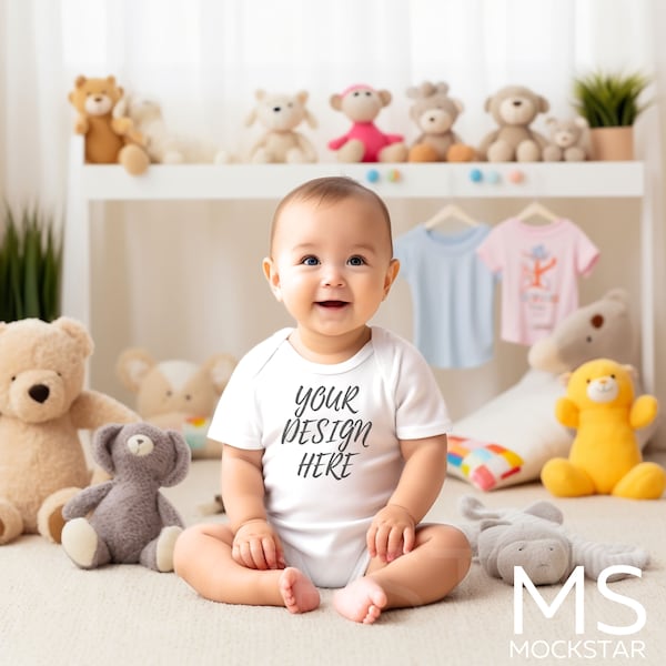 Infant Bodysuit Mock ups White Baby Bodysuit Mockup Bodysuit Mockup Bundle Kids Styled Photography Kids Mock up Bundle Kids Tshirt Mockup