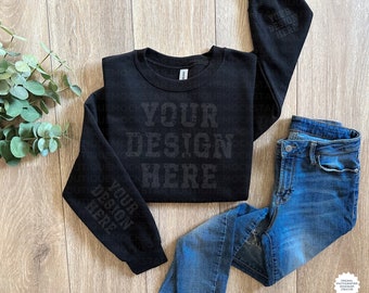 Gildan 18000 Black Mockup Model Mockups Sweatshirt Gildan 18000 mockup bundle black sweatshirt mock up tshirt gildan 18000 mockup black