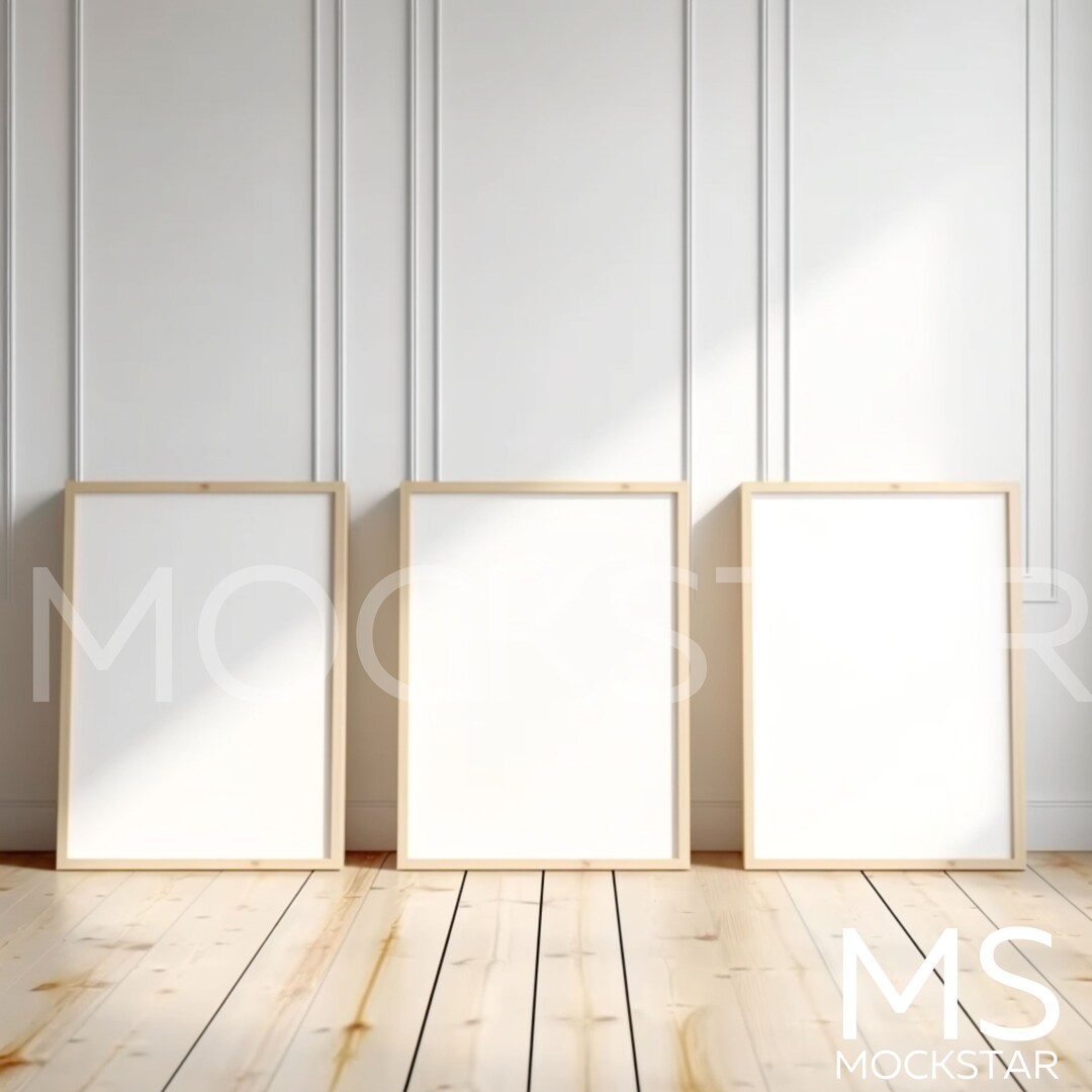 Frame Mockup Light Wood Frame Wallpaper Mockup Wooden Frame Mockup
