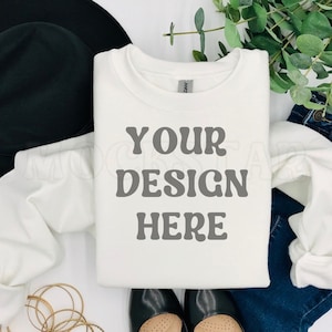 Gildan 18000 Sweatshirt Mockup White Oversized Gildan White  Mockup Gildan 18000 Mockup Gildan 18000 Mockup Gildan 18000 White Gildan 18000