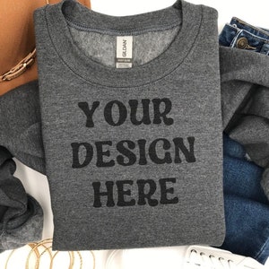 Gildan 18000 Sweatshirt DARK HEATHER Mockup Gildan 18000 Crewneck Mockup Bundle Mockup Sweatshirt Gildan 18000 Mockup Sweatshirt  Mockup