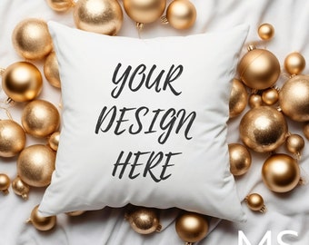 Pillow Mockup White Spun Polyester Square Pillow Mockup Christmas Mockup Home Interior Mockup Stock Photography MockUp Throw Pillow Mockups