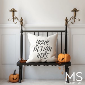 Pillow Mockup Cushion Mockup Accent Pillow Mockup Stock Photography Flat Lay Mock Up JPG Digital Download Home Decor Pillow Fall Mockup